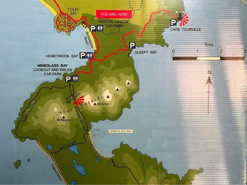 Freycinet Wineglass Bay walks map