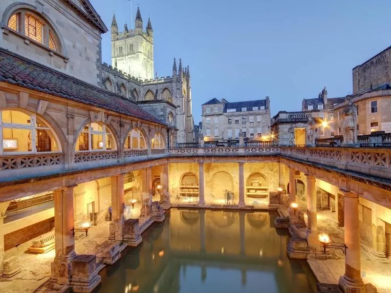 Roman Baths in Bath a popular UK bucket list destination