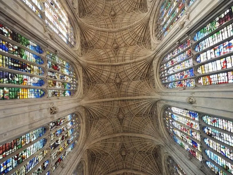 Kings College ceiling in Cambridge England 