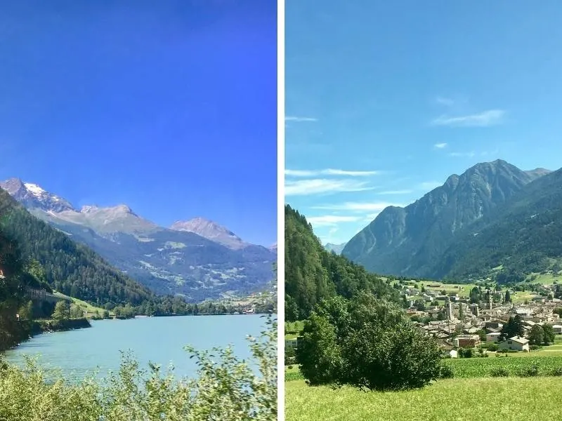 Views of Swiss mountain scenery