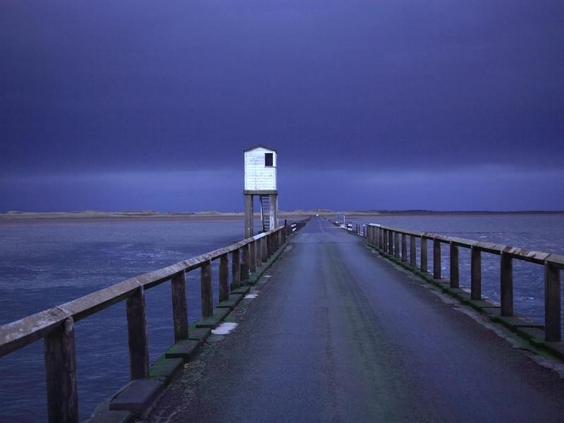 Causeway over the Holy Island at night