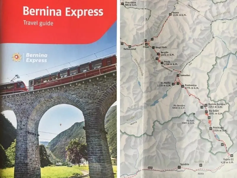 Map of the Bernina Express route