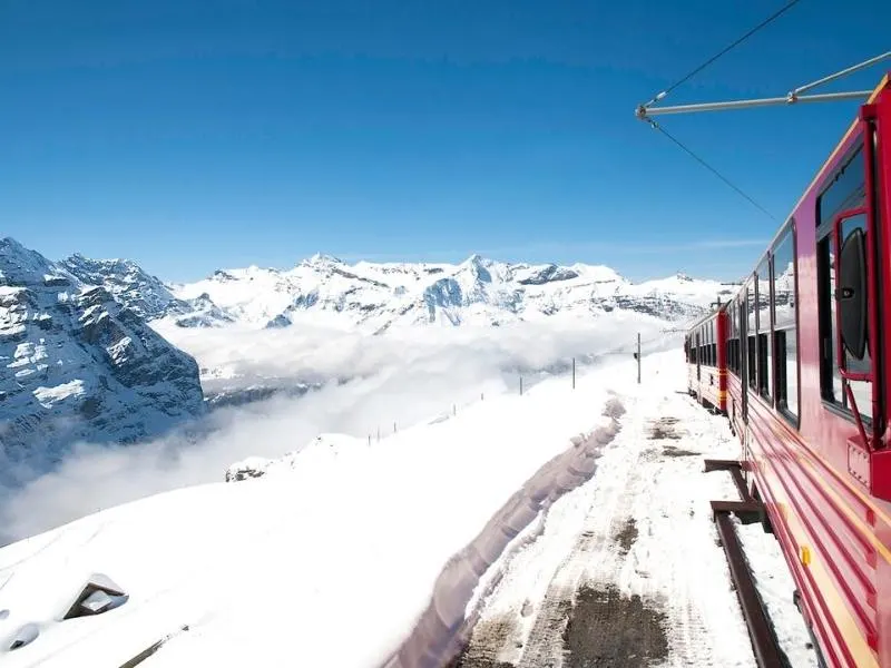 The view of the Eiger from the Jungfrau train