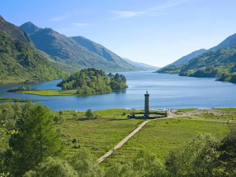 The Jacobite monument and Loch Shiel