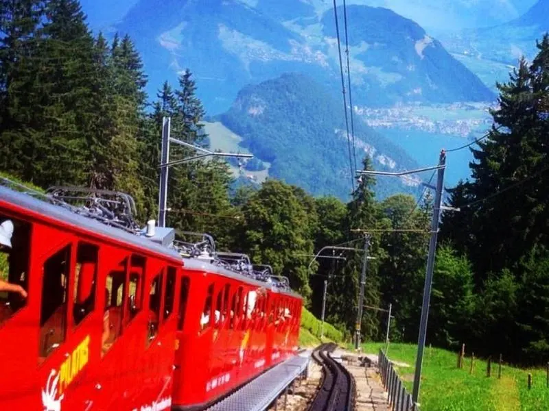 Cog railway on Pilatus in Switzerland