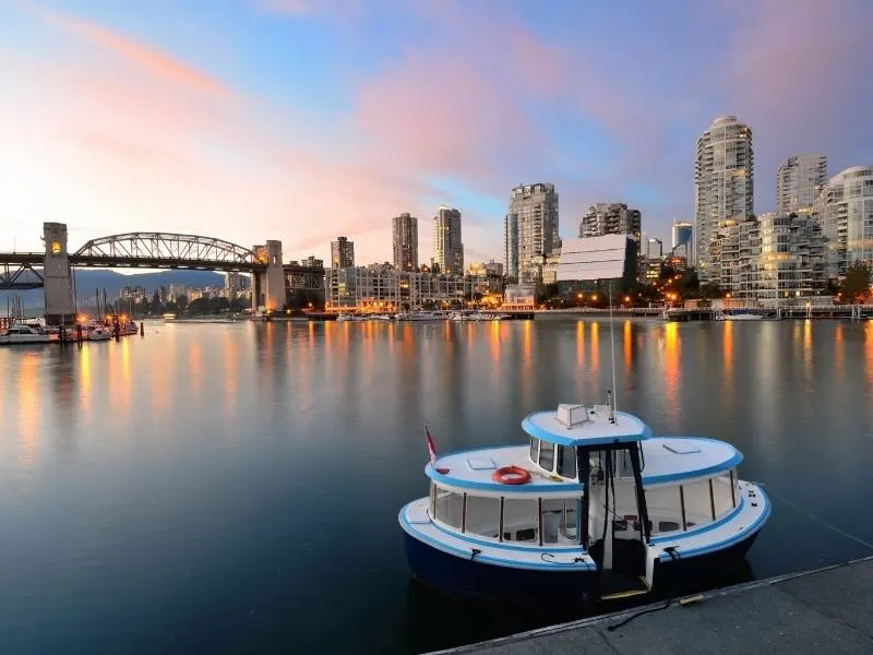 A water taxi in False Creek Vancouver