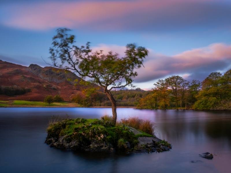 Beautiful view of Rydal Water in the Lake District