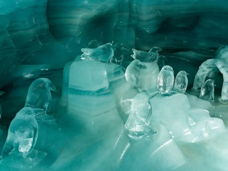 Ice sculptures on Jungfrau in Switzerland.