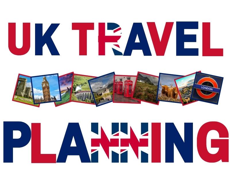 UK Travel Guide image with photos of places in the UK.