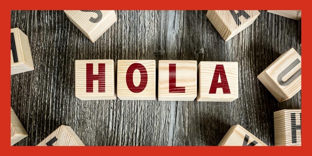 The word Hola made out of gaps.