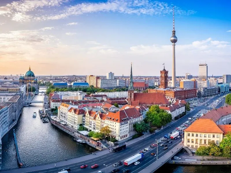 View of Berlin a city which appears in many German TV shows on Netflix.