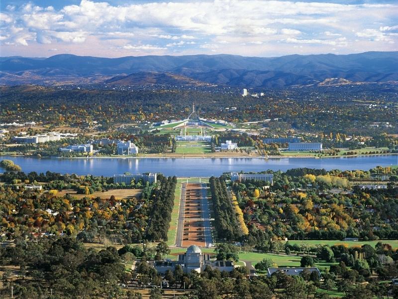 Aerial view of Canberra