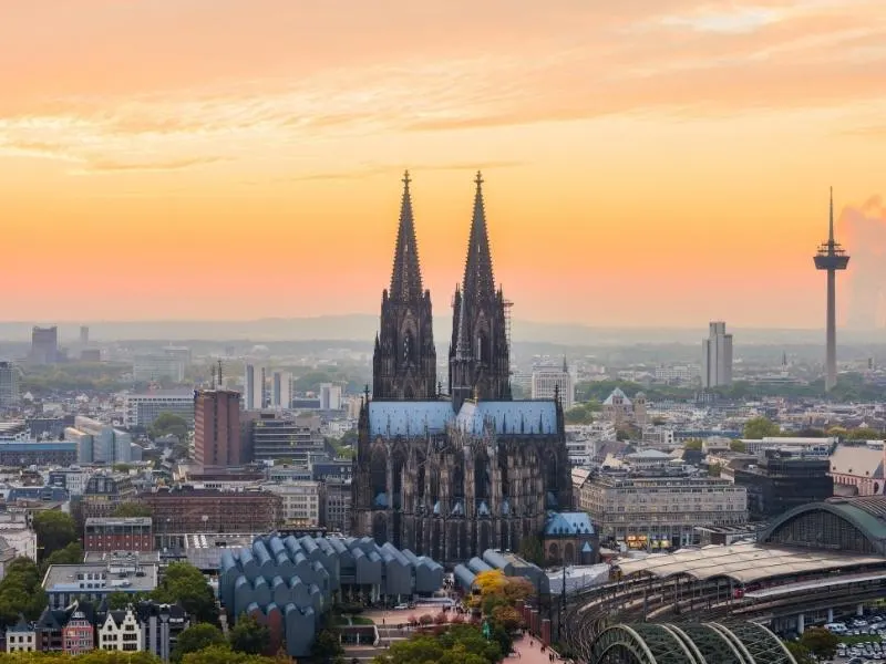 A view of the rooftops of Cologne.