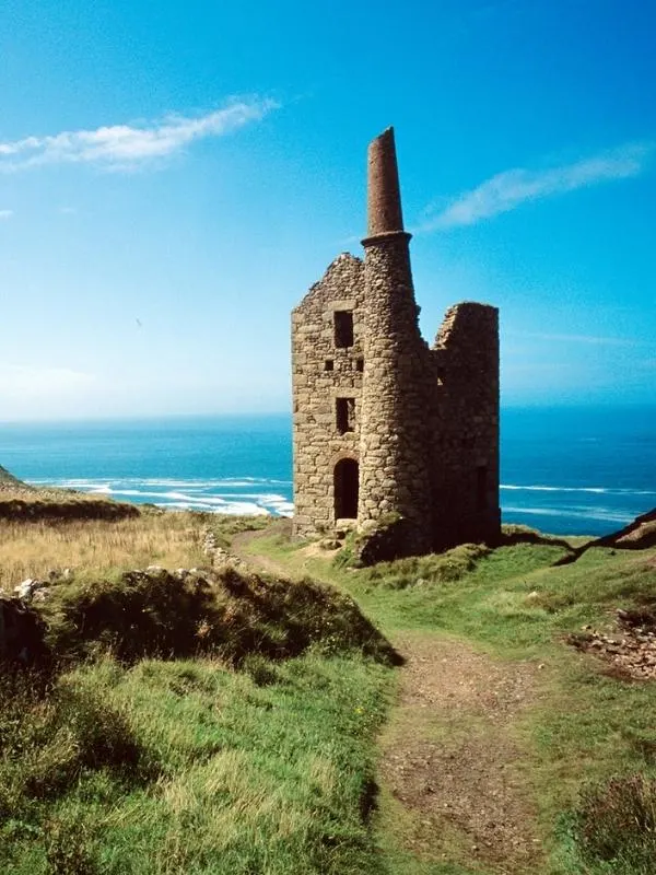 Abandoned tin mines Penwith Coastline in Cornwall