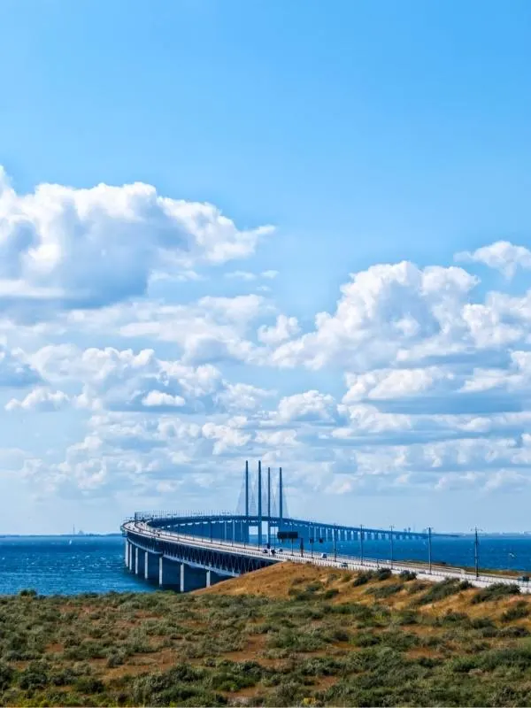 Oresund Bridge Denmark to Sweden appears in some nordic noir Netflix series.