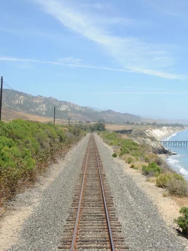 Route of the Coast Starlight along the coast of California.