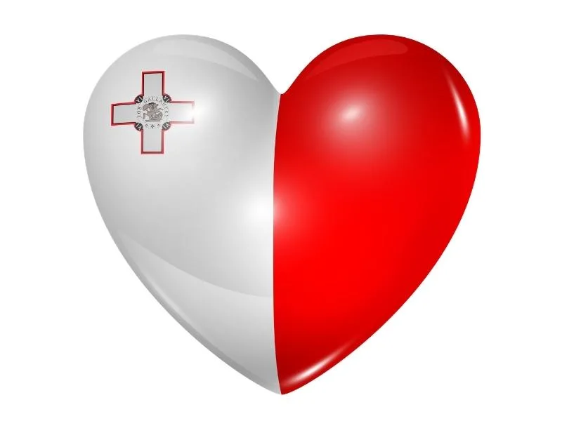 Maltese flag in a heart.