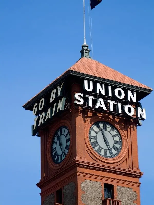 Portland train station sign.