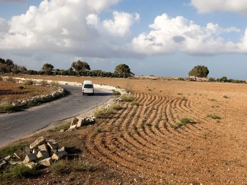 Rural road in Malta.