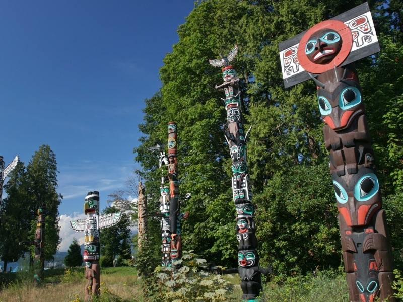 Totem poles at Stanley Park.