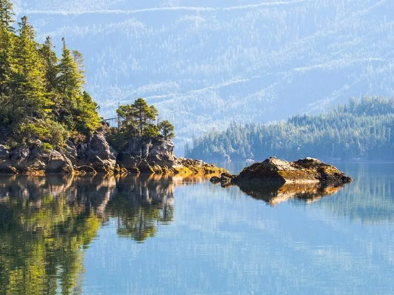 beautiful islands with trees in British Colombia Vancouver.