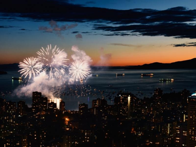 Fireworks over Vancouver.