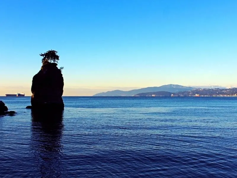 Siwash Rock from Stanley Park.