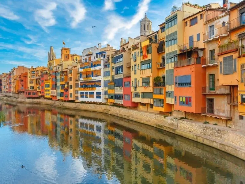 Colourful houses in Catalonia.