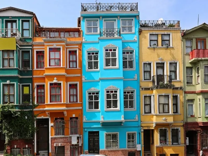 Row of houses in Turkey.