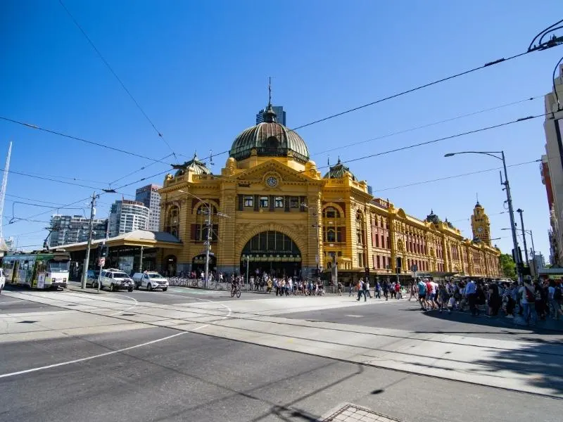 Flinders Street Railway Station.