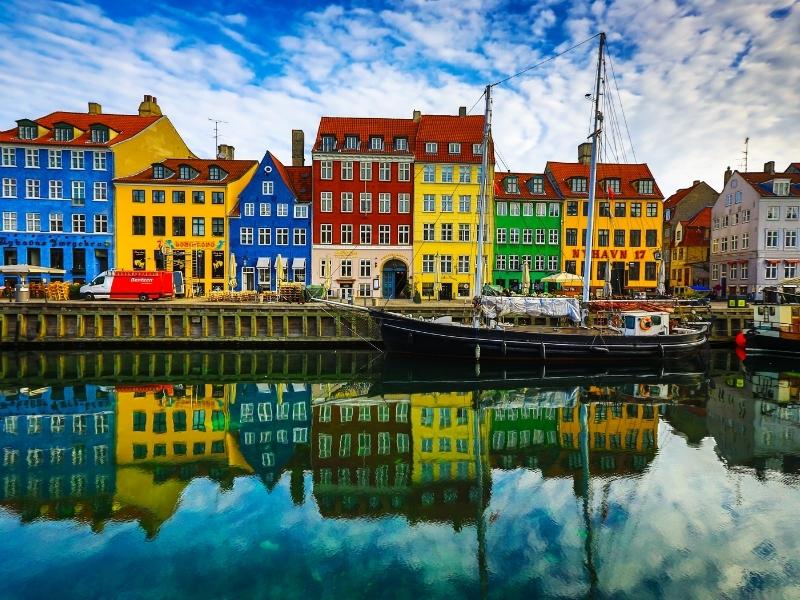 Colourful houses in Nyhavn Copenhagen.