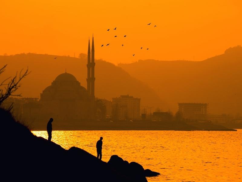 Sunset view of Istanbul.
