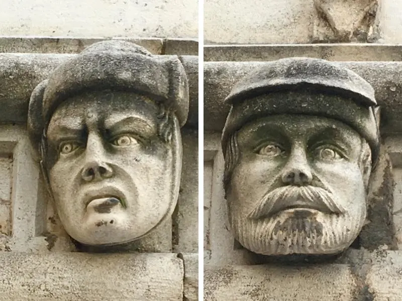 the stonework on the cathedral at Sibenik in Croatia - visiting Trogir and Sibenik