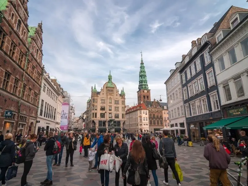 Strøget street in Copenhagen.