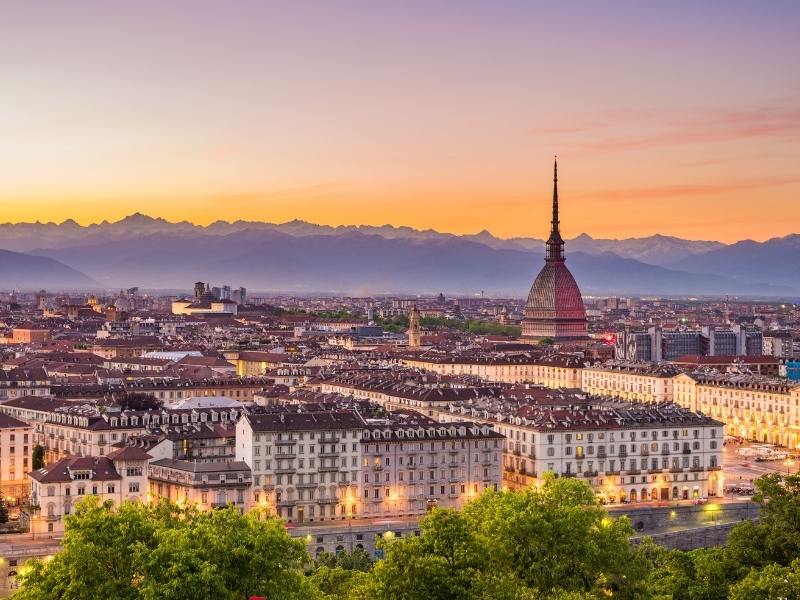 A view over the city of Turin in Italy.