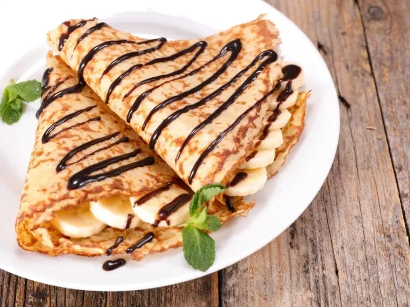 crepes with banana and nutella.
