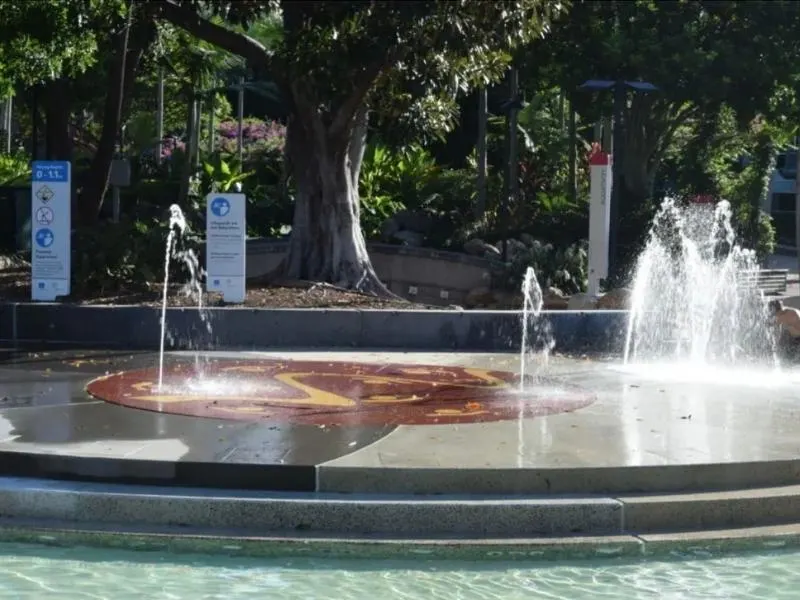 Aquativity at South Bank Brisbane has lots of water jest and water fun areas.