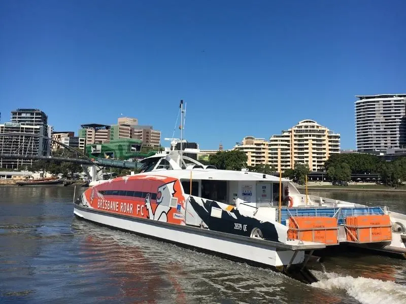 The City Cat in Brisbane | 20 Top Things to Do in South Bank Brisbane featured by top international travel blog, Tracy's Travels in Time.