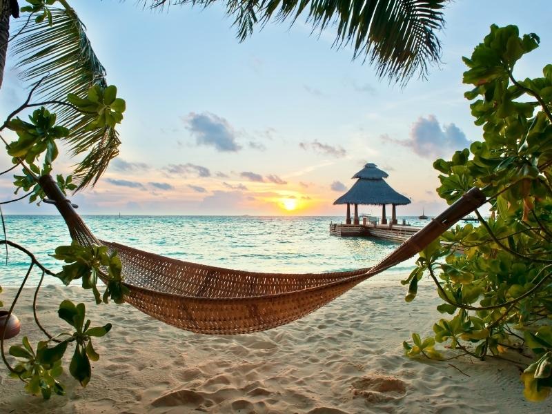 Maldives beach hammock