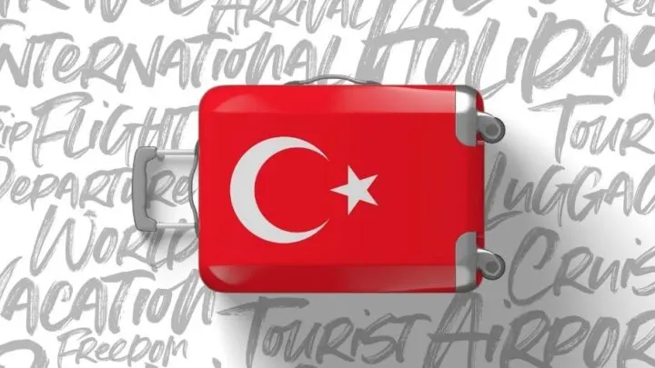 Suitcase with Turkish flag