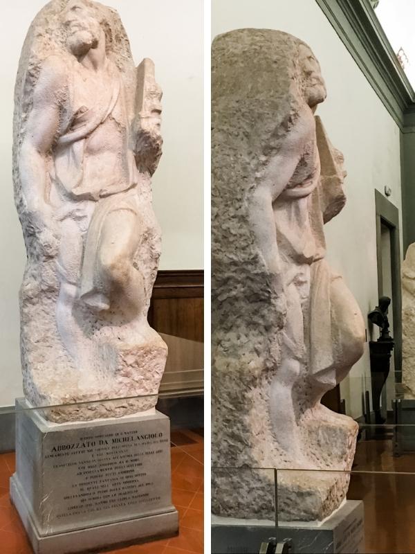 Michelangelo's slave sculptures.
