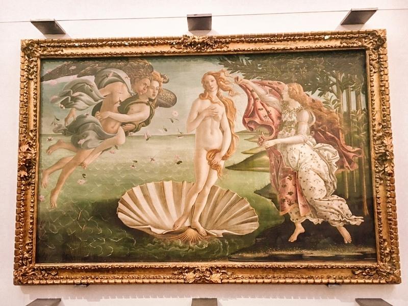 Birth of Venus by Botticelli from the Uffizi in Florence.
