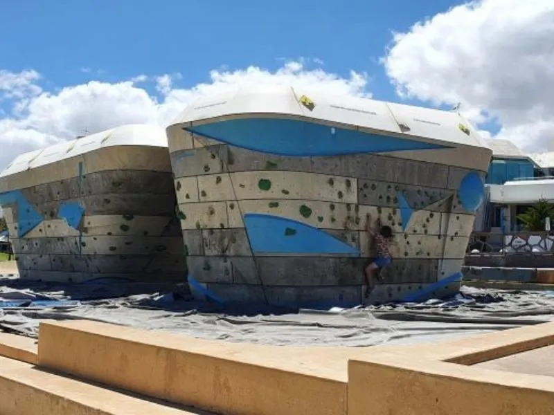 Rock Climbing wall at Scarborough Beach.