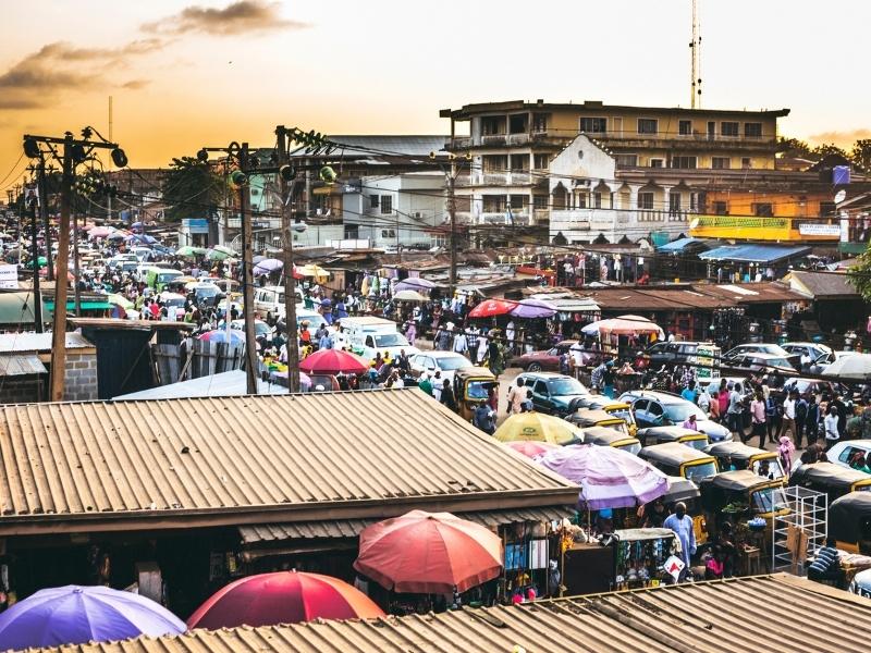 Lagos city view in Nigeria.