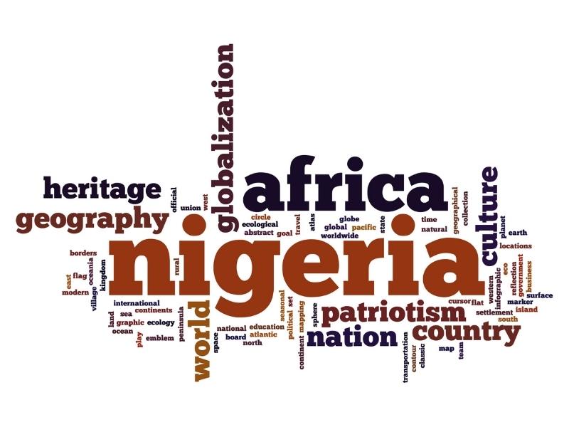 Word map of Nigeria.