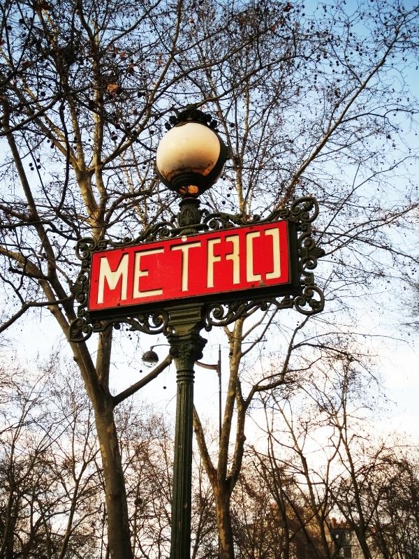 Metro sign in Paris.