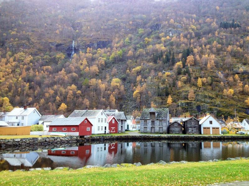 The old town of Laerdal in Laerdal Norway.