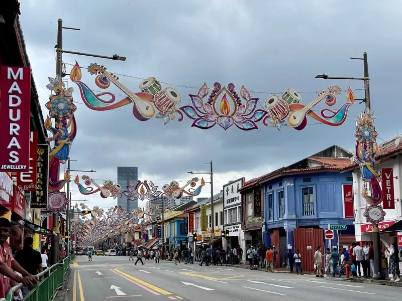 Street in Little India in Singapore.