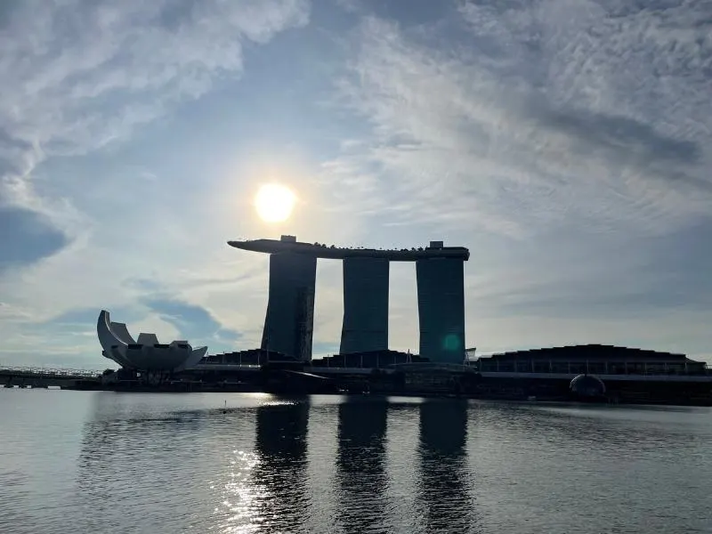 The Marina Bay Sands at sunrise.