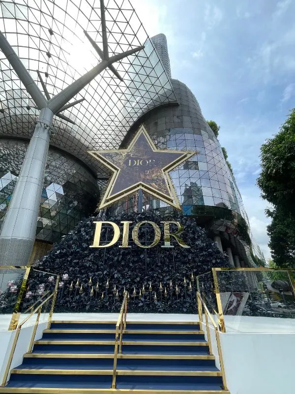 Dior star at Christmas outside a shopping centre in Orchard Road Singapore.